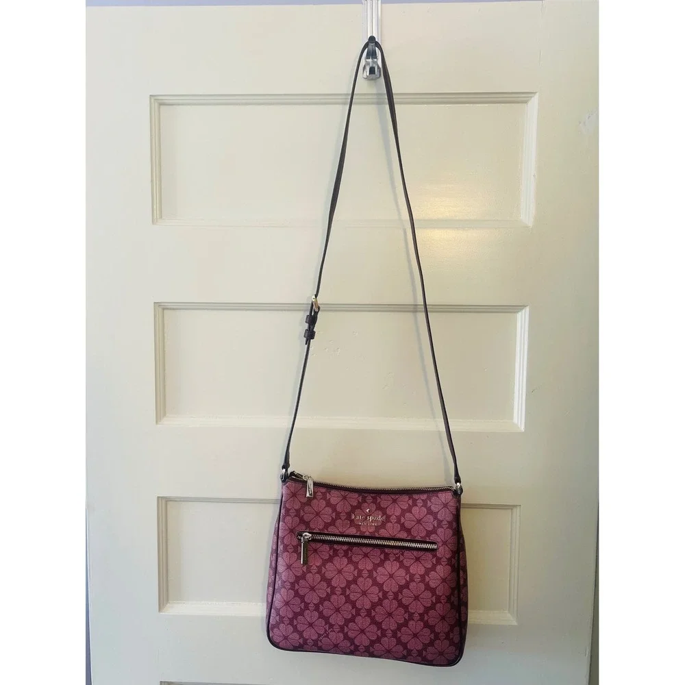 Kate Spade Spade Flower Signature Crossbody Bag – Burgundy